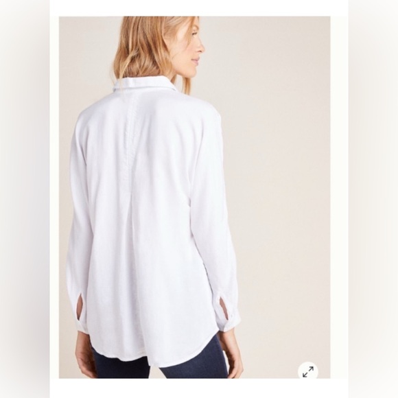 Anthropologie Cloth & Stone White Button-Up Blouse - Picture 3 of 8